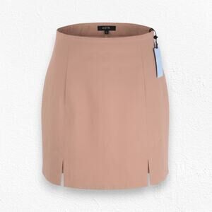 ASTR the Label Papaya Monet Mini Skirt Peach Cotton Blend Slit Front Size Large